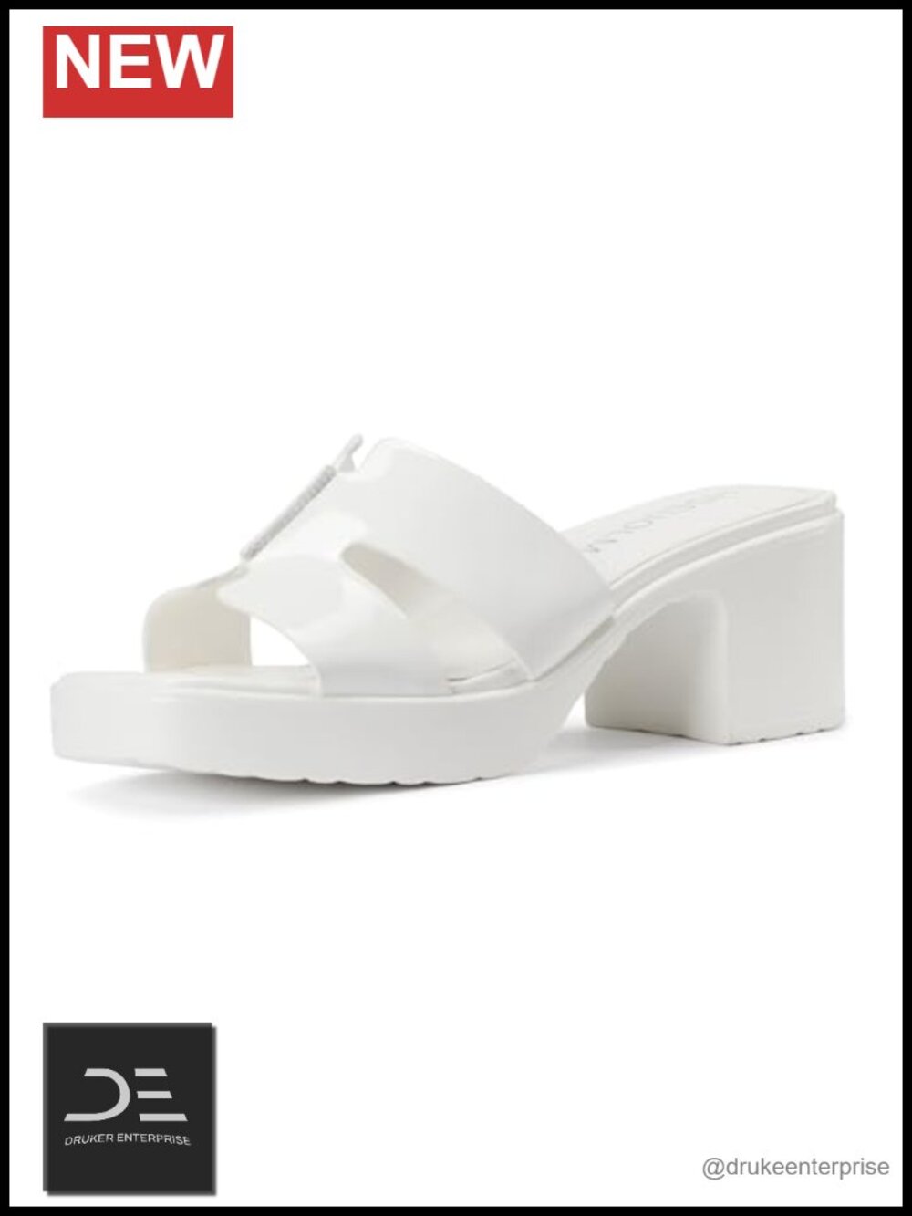 Chunky Platform Heel Square Toe Slip-On Mule Sandals 2.6 Inch Heel Cushioned